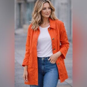 Lauren Ralph Lauren Bright Orange Trench Coat